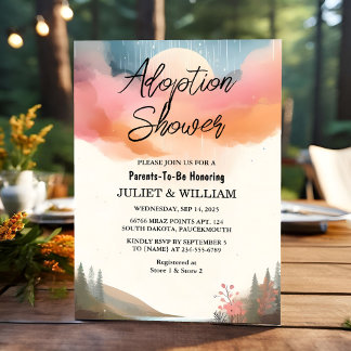 Child Old Son Boho Fun Adoption Day Baby Shower Invitation