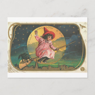 Child on Broomstick Postcard