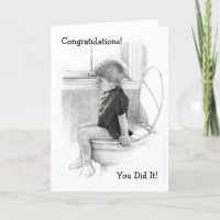 CHILD ON POTTY: CONGRATULATIONS: HUMOR