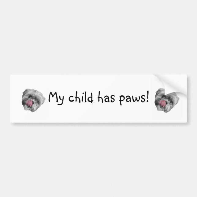 Child Paws Bumper Sticker (Front)