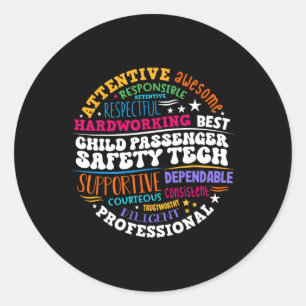 Child Penger Safety Technician  Classic Round Sticker