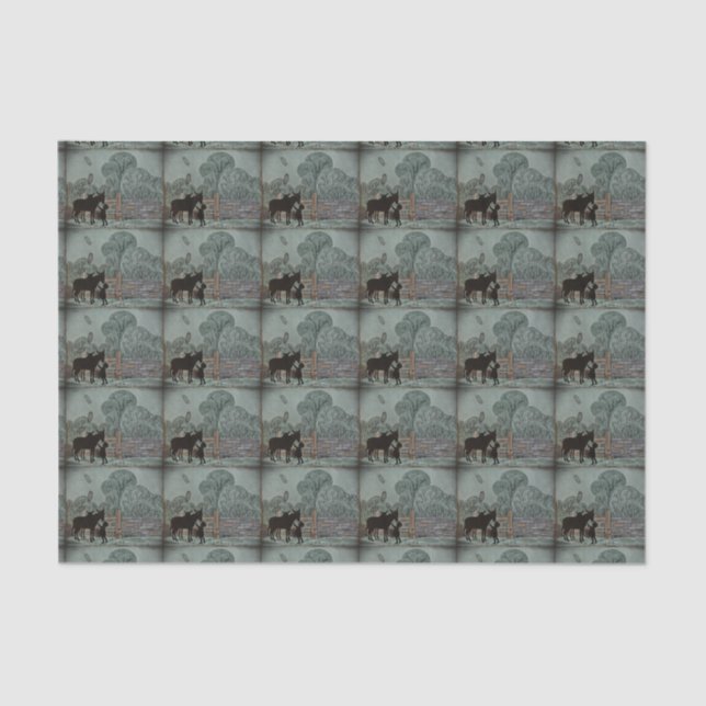 Child Petting Donkey Tissue Paper (Front)