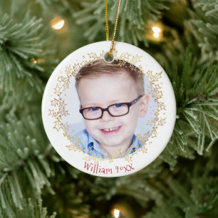 Child Photo Christmas Ornaments With Name