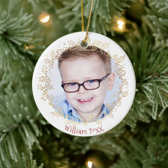 Child Photo Christmas Ornaments With Name (Tree)