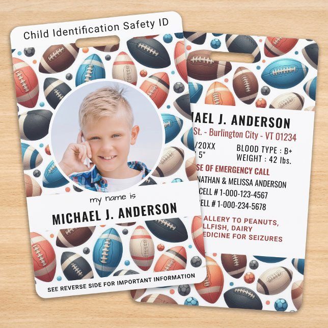 Child Photo Emergency ID Boys Kids Identification Badge (Creator Uploaded)