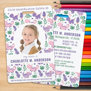 Child Photo Emergency ID Cute Kids Identification ID Badge