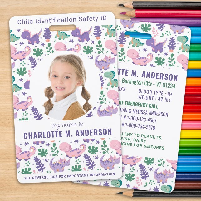 Child Photo Emergency ID Cute Kids Identification ID Badge (Creator Uploaded)