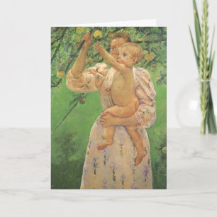 Child Picking Fruit by Cassatt, Happy Mother's Day Card