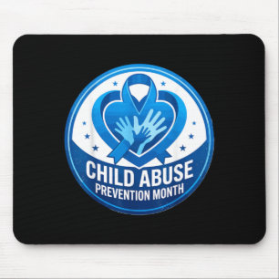Child Prevention Month Blue Ribbon Awareness Mouse Pad
