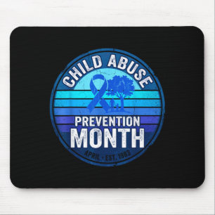 Child prevention month blue ribbon awareness mouse pad