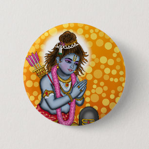 Child Rama Worshipping Shiva Button