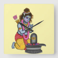 Child Rama Worshipping Shiva Clock