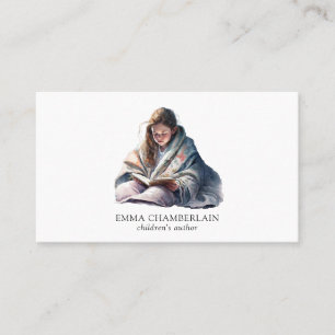 Child Reading A Book Children's Author  Business Card