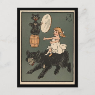 Child Riding A Bear Postcard