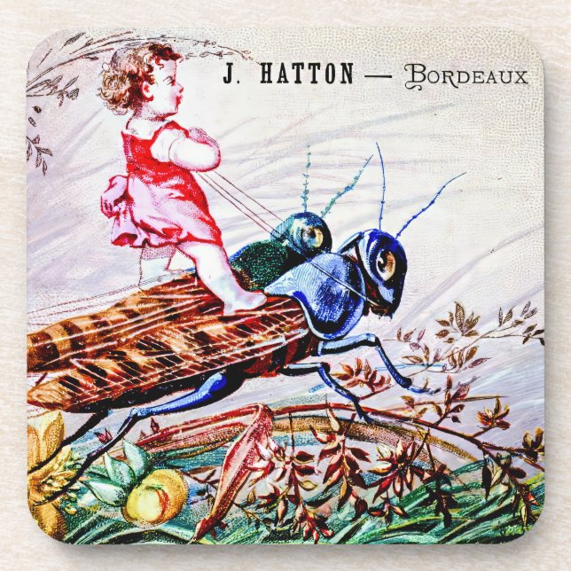 Child Riding Grasshoppers Coaster (Front)