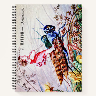 Child Riding Grasshoppers Notebook