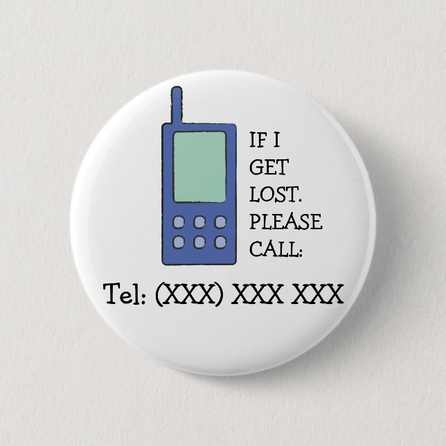 CHILD SAFETY BUTTON WITH CUSTOMISED PHONE NUMBER (Front)