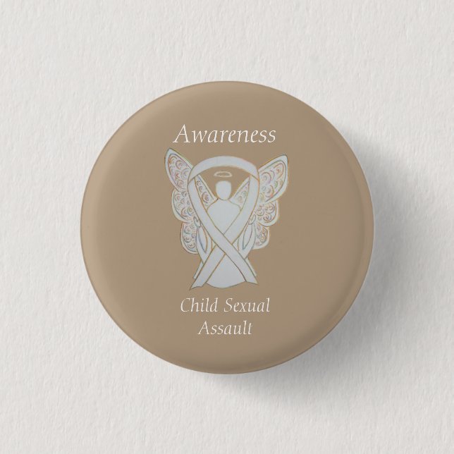 Child Sexual Assault Awareness White Ribbon Pin (Front)