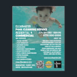Child Swimmer Portrait, Swimming Pool Cleaning Flyer<br><div class="desc">Child Swimmer Portrait,  Swimming Pool Cleaning Service Advertising Flyer by The Business Card Store.</div>