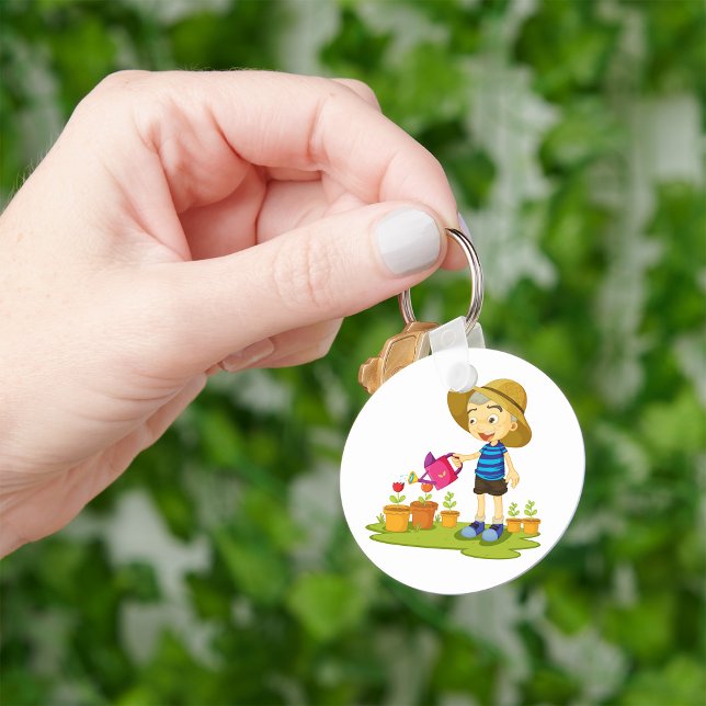 Child Watering Plants Keychain (Creator Uploaded)