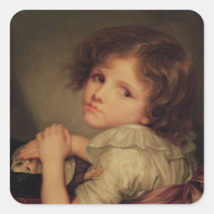 Child with a Doll Square Sticker
