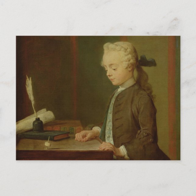 Child with a Teetotum, 1738 Postcard (Front)