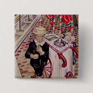 Child with an Ice Cream 15 Cm Square Badge