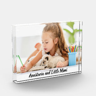 Child with animal personalised modern photo block