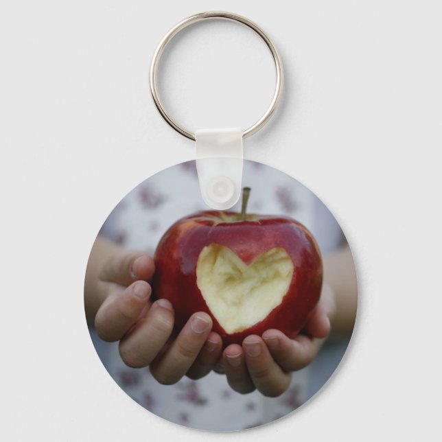 Child with apple heart key ring (Front)