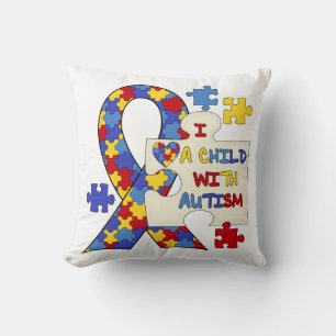 Child With Autism Awareness Ribbon Cushion