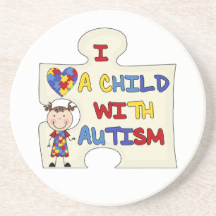 Child WIth Autism Brunette Girl 2 Coaster