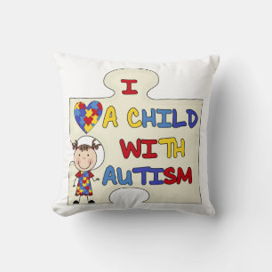 Child WIth Autism Brunette Girl 2 Cushion