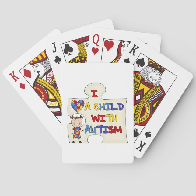 Child WIth Autism Brunette Girl 2 Playing Cards (Back)