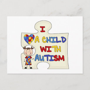 Child WIth Autism Brunette Girl 2 Postcard