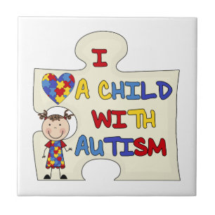 Child WIth Autism Brunette Girl 2 Tile