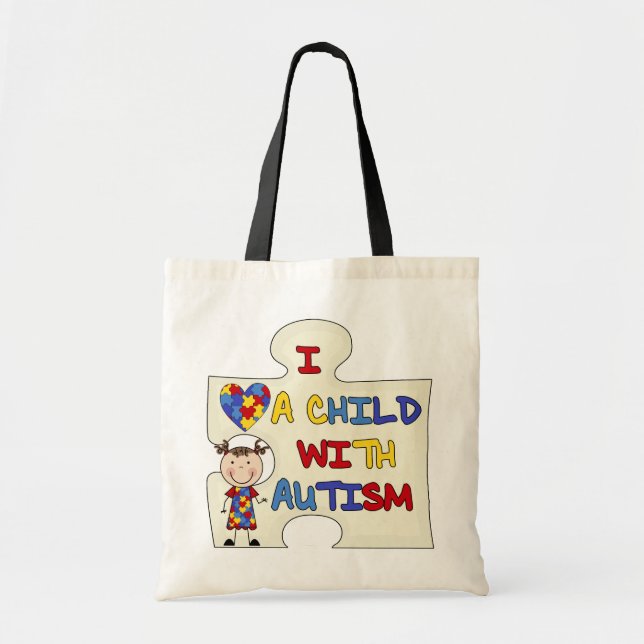 Child WIth Autism Brunette Girl 2 Tote Bag (Front)