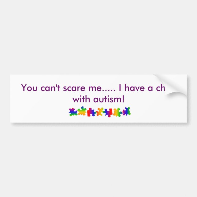 Child with autism bumper sticker (Front)