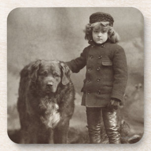 Child With Dog, C1885 Coaster