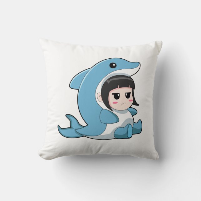 Child with Dolphin Costume Cushion (Front)