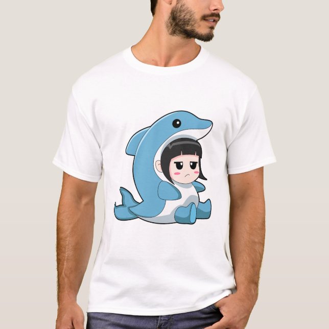 Child with Dolphin Costume T-Shirt (Front)
