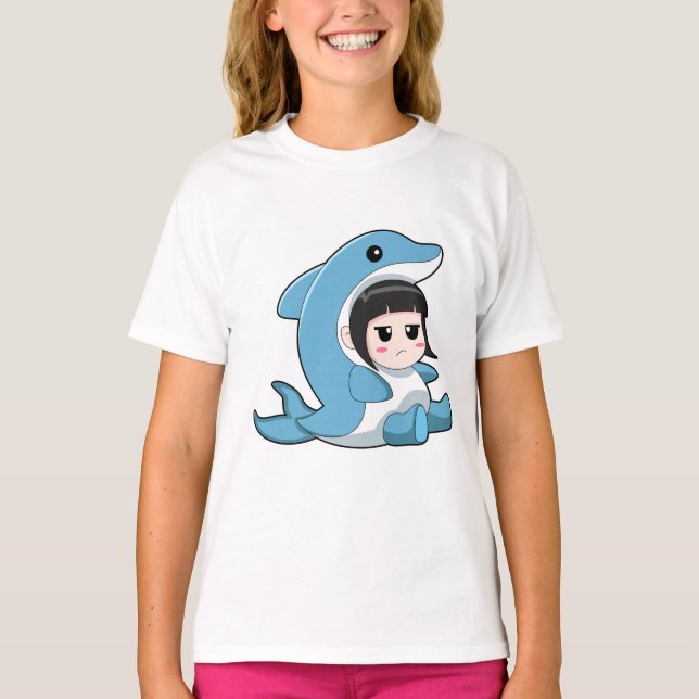 Child with Dolphin Costume T-Shirt (Front)