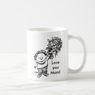 child with flowers, child with flowers, Love yo... Coffee Mug