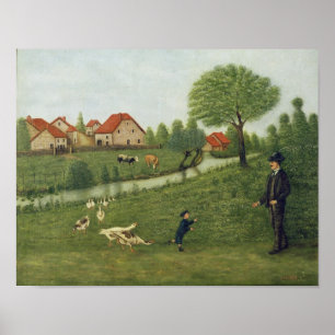 Child with Geese Poster