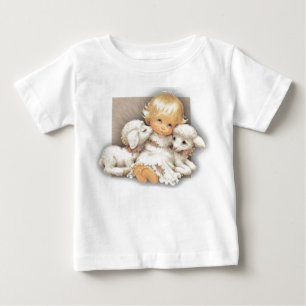 Child with lambs baby T-Shirt