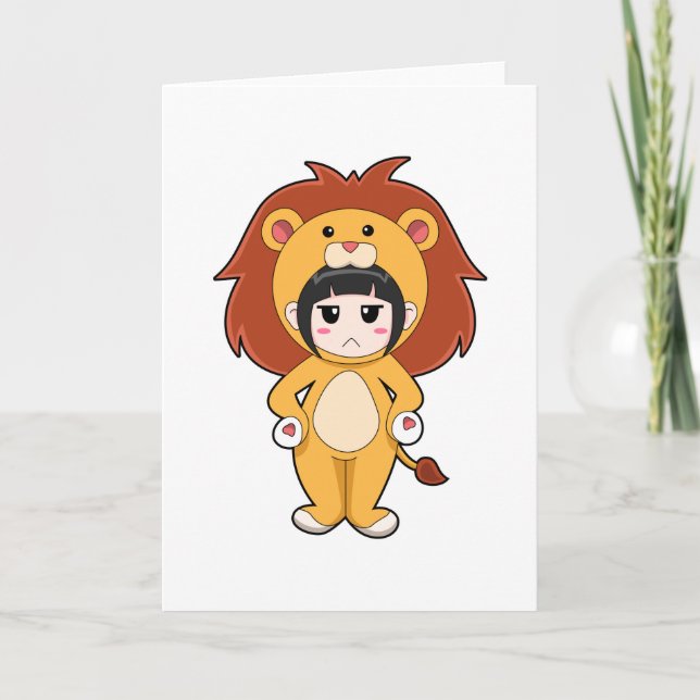 Child with Lion Costume Card (Front)