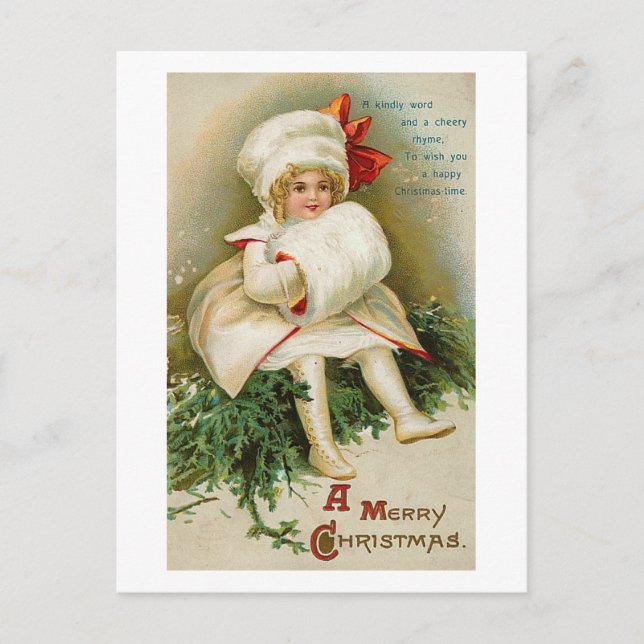 Child with Muff Holiday Postcard (Front)