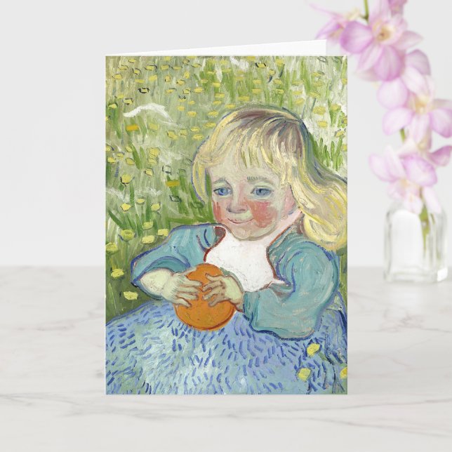 Child with Orange, Vincent Van Gogh Card (Orchid)