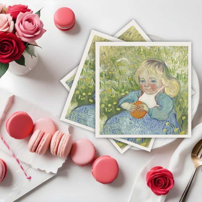 Child with Orange, Vincent Van Gogh Napkin (Creator Uploaded)
