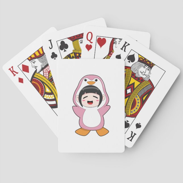 Child with Penguin Costume Playing Cards (Back)