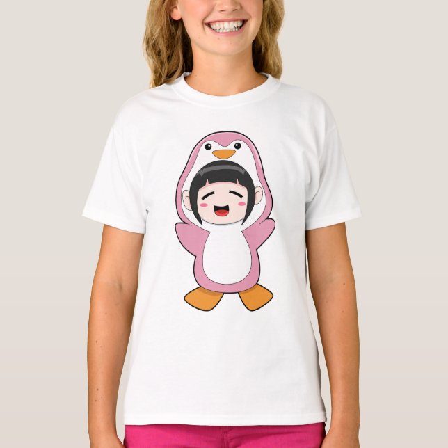 Child with Penguin Costume T-Shirt (Front)